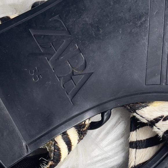 Zara Zebra Striped Sandals in Black and White - Picture 7 of 10